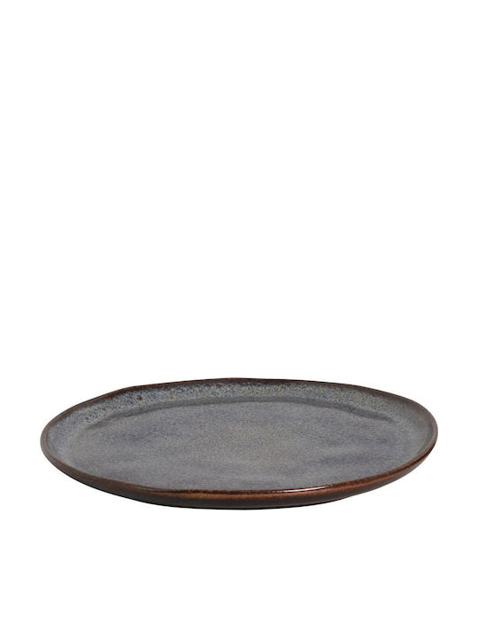 Porto Brasil Organic Titanium Plate Shallow Ceramic Blue with Diameter 27.5cm