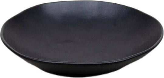 Porto Brasil Organic Matte Plate Soup Ceramic Black with Diameter 21.5cm