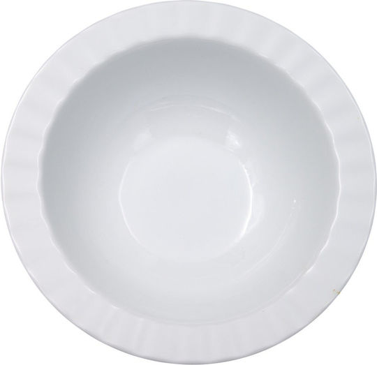 Sidirela Teller Suppe aus Porzellan Weiß mit Durchmesser 23cm