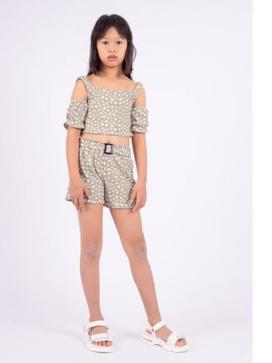 Kids' Set with Shorts Summer 2pcs Olive