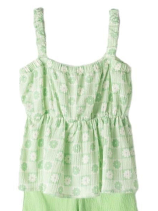 Kids' Set with Pants Summer 2pcs Green Blouse