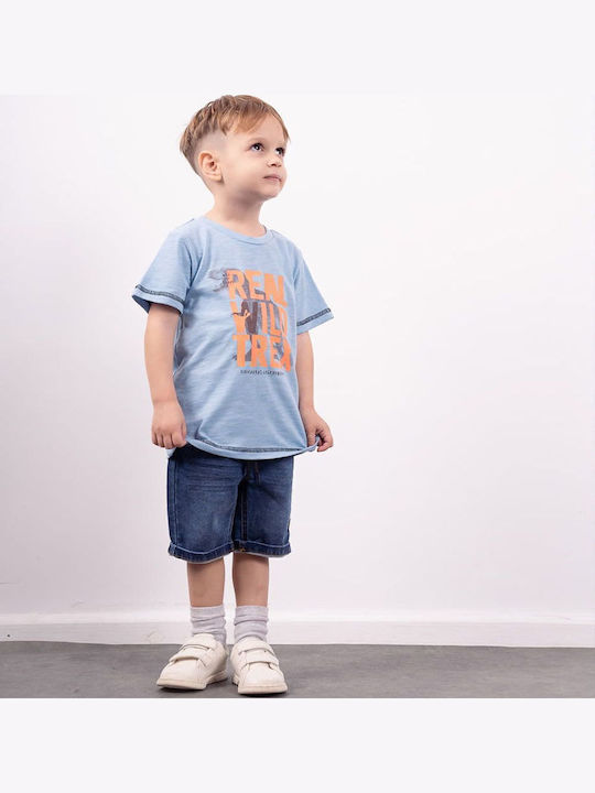 Kinder-Set mit Shorts Sommer 2Stück Light Blue