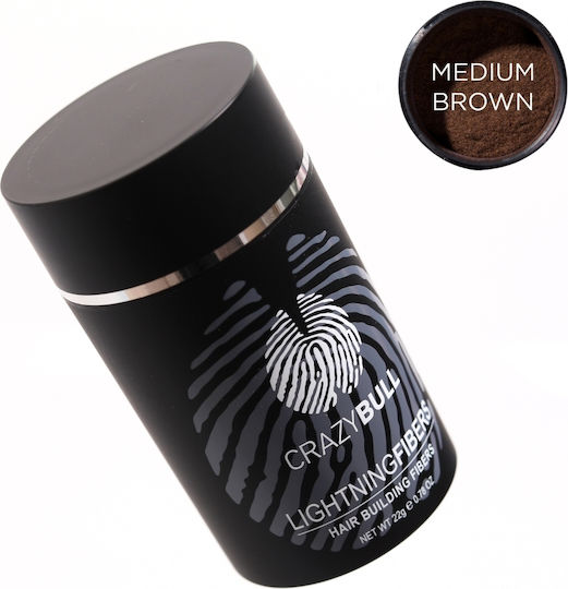 Hair Thinning Coverage Fibers Crazy Bull Hair Building Lightning Fibers Light Brown 22g