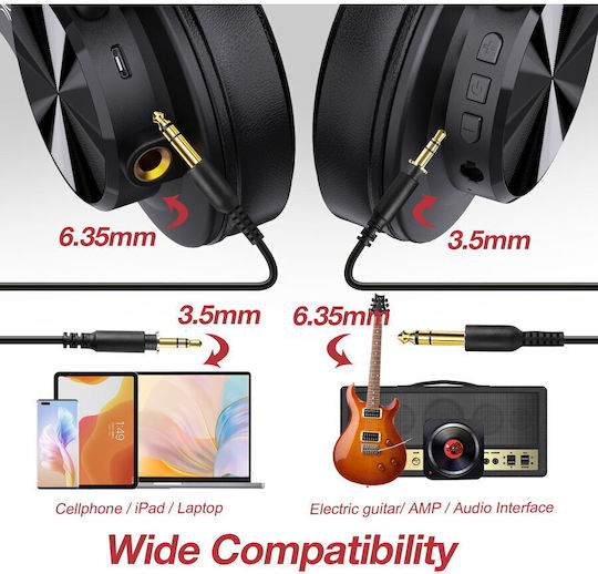 OneOdio A70 Безжични / Жични Over Ear Слушалки с 50 часа Работа Черни