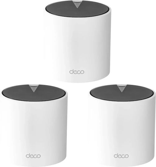 TP-LINK Deco X55 v1 WiFi Mesh Network Access Point Wi‑Fi 6 Dual Band (2.4 & 5GHz) σε Τριπλό Kit Λευκό