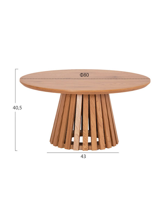 Round Central Coffee Table Talbert Wooden Light Natural Wood W80xL80xH40cm