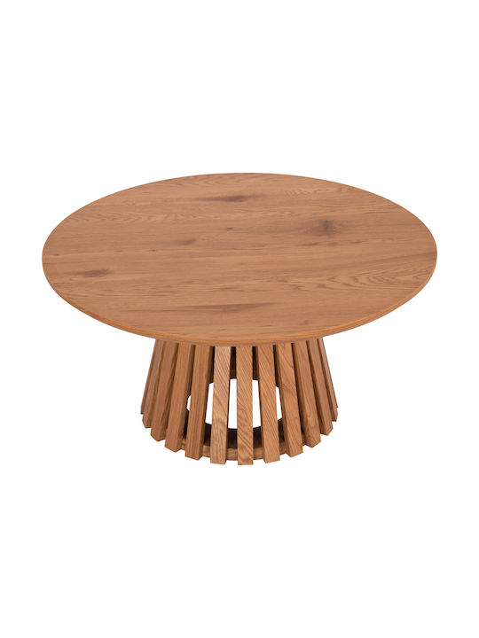 Round Central Coffee Table Talbert Wooden Light Natural Wood W80xL80xH40cm