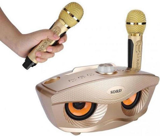 Ηχείο Karaoke με Ασύρματα Μικρόφωνα SD-306S Χρυσό