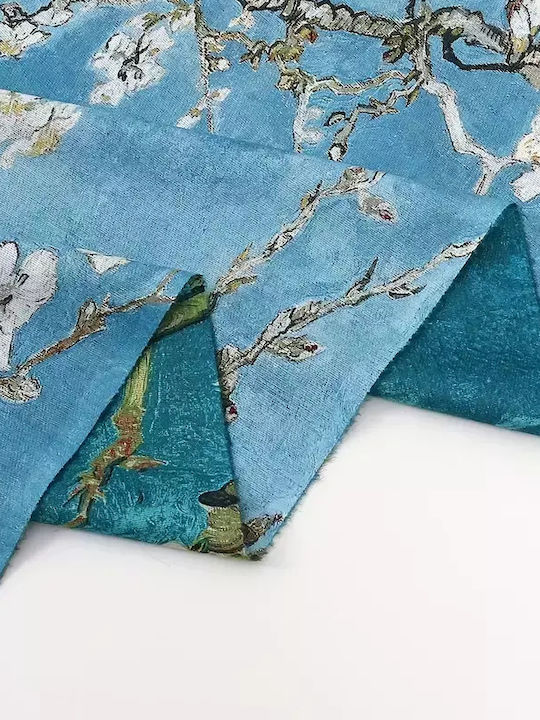 Blooming Almond Tree Women's Scarf Light Blue