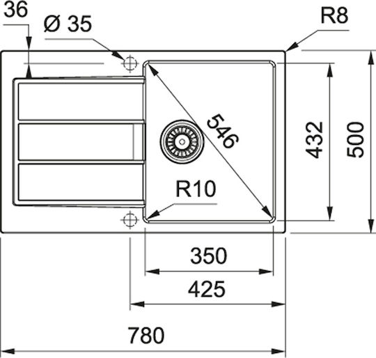 Franke Sirius 2 S2d 611-78 Ένθετος από Συνθετικό Γρανίτη Μ78xΠ50cm Franke Sirius 2 S2d 611-78 Ένθετος από Συνθετικό Γρανίτη Μ78xΠ50cm