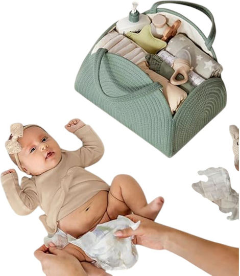 Queen Mother Kinder Aufbewahrungskorb aus Stoff Grün 32x40x8cm 1Stück