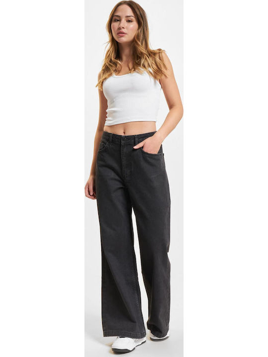 Damen Stoff Hose Black Washed