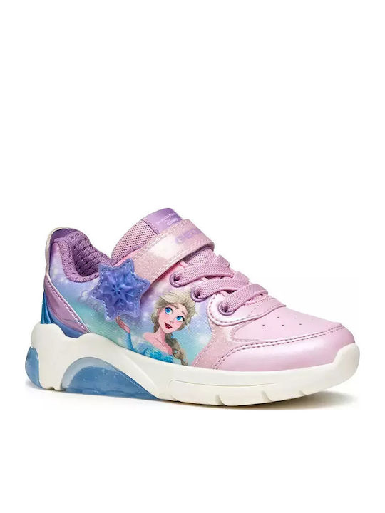 FROZEN Kinder Sneakers Anatomisch mit Klettverschluss & Lichtern Rosa