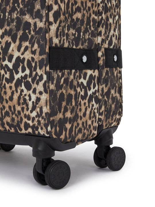 Kipling Spontaneous Μεσαία Βαλίτσα Ταξιδίου Wild Leopard με 4 Ρόδες Ύψους 66εκ.