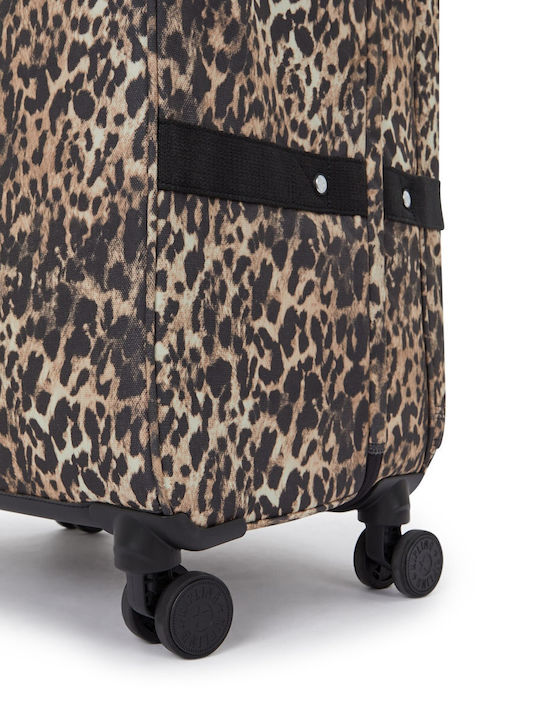 Kipling Spontaneous L Голям Куфар За Пътуване Wild Leopard С 4 Колела Височина 78см