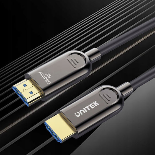 Unitek HDMI 2.1 Ultra High Speed 48Gbps 4K 120Hz HDR VRR Kabel HDMI-Stecker - HDMI-Stecker 100m Schwarz