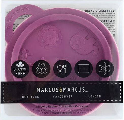 Faltbarer Silikon-Schüssel mit Deckel Rosa Marcus & Marcus