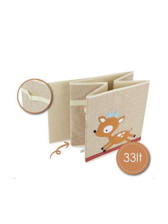 Bieco Kinder Aufbewahrungsbox aus Stoff Braun 32x32x32cm 1Stück