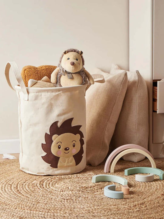 Bieco Kinder Aufbewahrungskorb aus Stoff Braun 31x31x40cm 1Stück