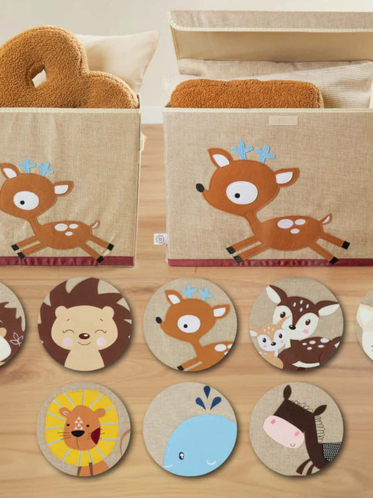 Bieco Kinder Aufbewahrungsbox aus Stoff Braun 32x32x32cm 1Stück