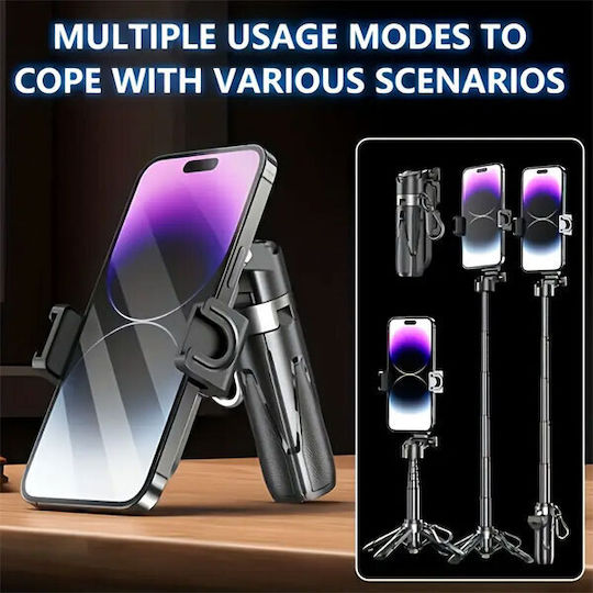 Selfie Stick 3 In 1 Pocket Phone Grip M50 Μαύρο