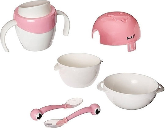 Berz Feeding Set made of Silicone White 5pcs