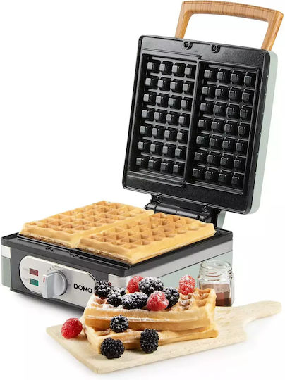 Domo Maker Βαφλιέρα για Ορθογώνιες Βάφλες 2 Θέσεων 1400W