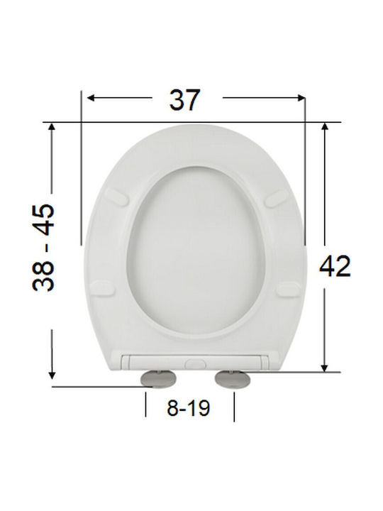 EVIOP Capac WC Închidere lentă din plastic Alb