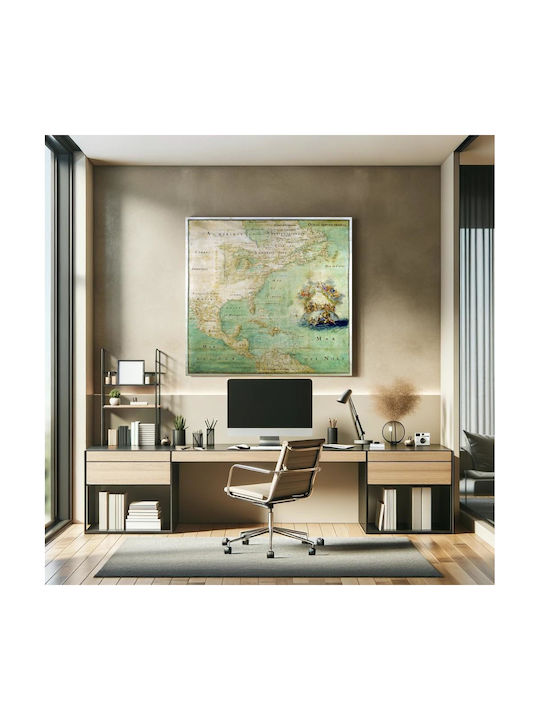 Northern Part Parts Southern Parts America From Mouth Saint Laurent Gemälde auf Leinwand 80x80cm