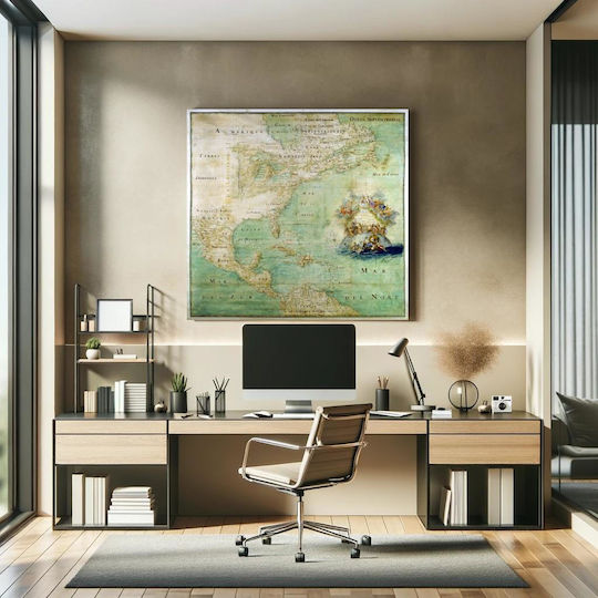 Northern Part Parts Southern Parts America From Mouth Saint Laurent Gemälde auf Leinwand 80x80cm