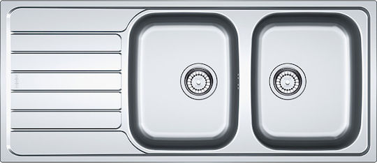 Franke Skx 621 Drop-In Küchenspüle Inox Satiniert M116xB50cm Silber
