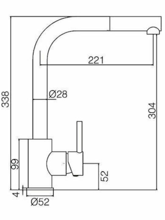 Imex Malta Kitchen Faucet Counter Silver