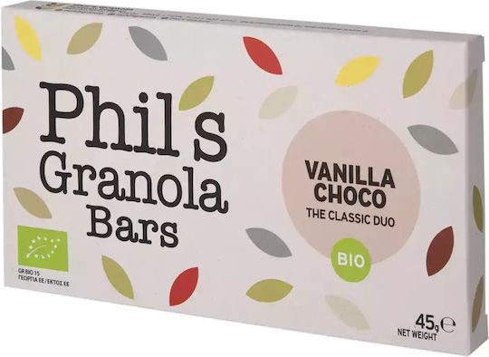 Phil's Granola Βιολογική Μπάρα Βρώμης / Ενέργειας με Σοκολάτα (5x45gr)