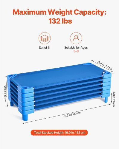 Vevor Στοιβαζόμενα Παιδικά Κρεβατάκια 52" X 23" Νηπιαγωγεία Κρεβατάκια Ύπνου Παιδιά Μπλε Σετ 6 Etwsdcjxbzczxy4ppv0 Vevor Στοιβαζόμενα Παιδικά Κρεβατάκια 52" X 23" Νηπιαγωγεία Κρεβατάκια Ύπνου Παιδιά Μπλε Σετ 6 Etwsdcjxbzczxy4ppv0