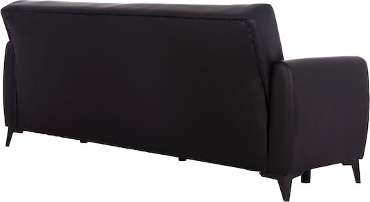 Nikko Триместен Диван Спалня Изкуствена кожа Черно 207x80x82см.