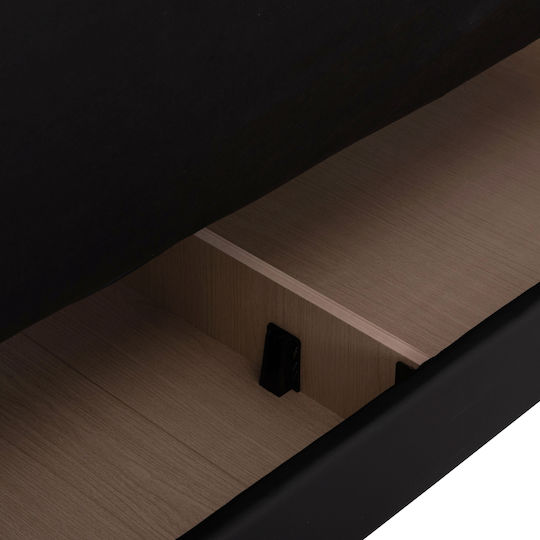 Nikko Триместен Диван Спалня Изкуствена кожа Черно 207x80x82см.