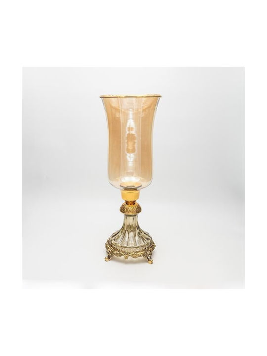 Eurolamp Διακοσμητικό Βάζο Γυάλινο Χρυσό Φ17xΥ38cm