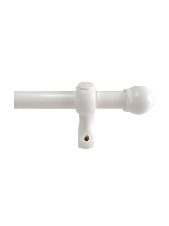 Central Wooden Curtain Pole Amalfi Single Φ28mm 160cm White