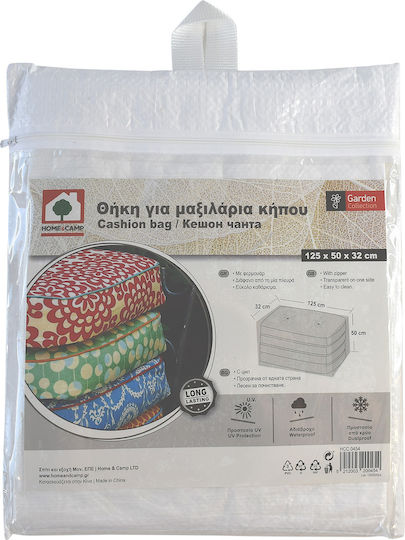Home & Camp Garden Cushions Waterproof Cover 125x32x50cm in White Colour