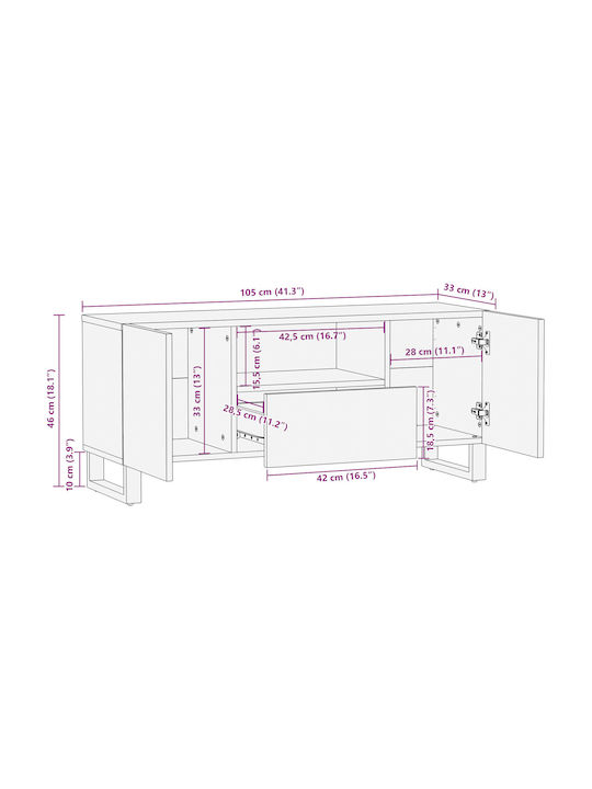 Kleiderschrank Büro Λευκό Και Μαύρο 105x33.5x46cm