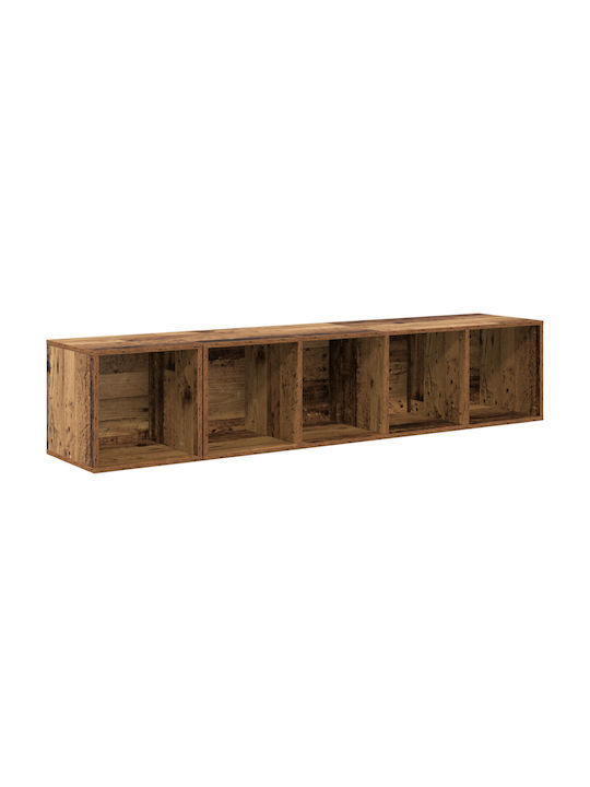 Hängende Wohnzimmer Vitrine aus Spanplatte mit Verglasung Alt Holz
