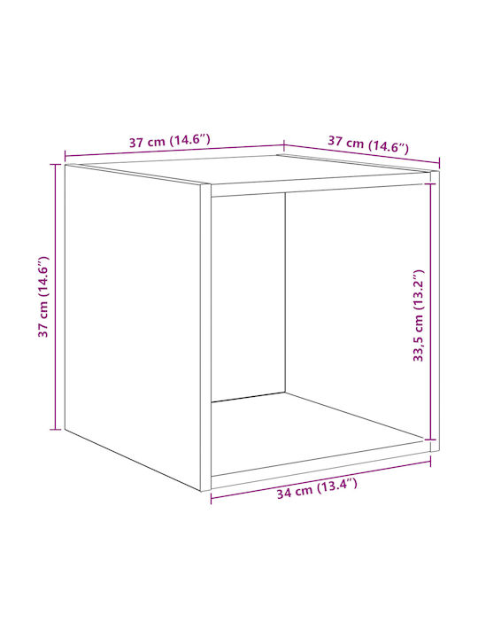 Hängende Wohnzimmer Vitrine aus Spanplatte mit Verglasung Alt Holz