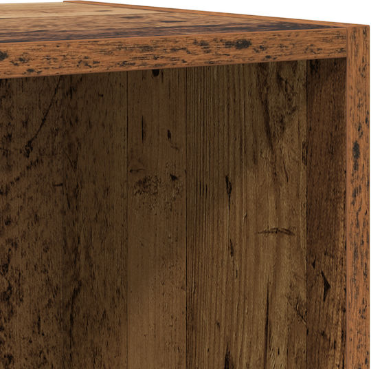 Wand Wohnzimmer Vitrine aus Spanplatte mit Glas Old Wood 37x37x142.5cm