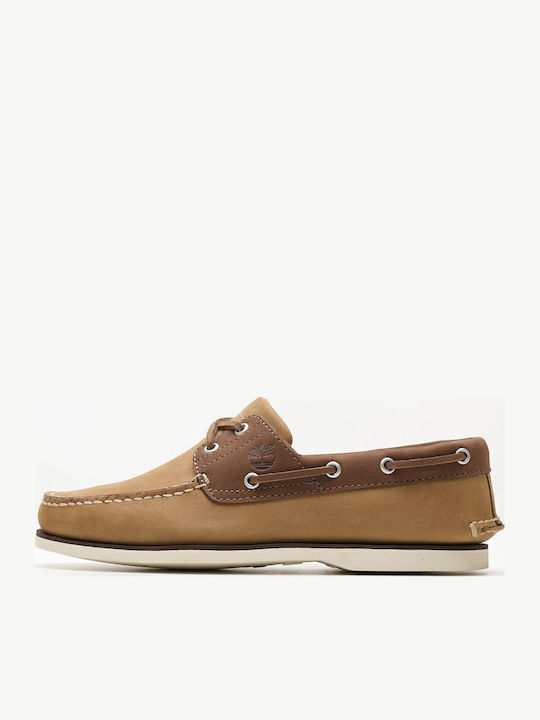 Δερμάτινα Ανδρικά Boat Shoes σε Μπεζ Χρώμα