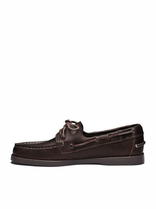 Docksides Portland Men's Leather Boat Shoes Brown