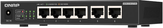 QNap QSW-2104-2T-R2 Unmanaged L2 Switch με 6 Θύρες Gigabit (10Gbps) Ethernet