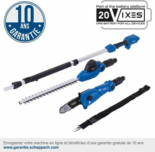 Scheppach C-PHTS410-X Garden Multi Tool Battery Solo 2 in 1 Chainsaw / Hedge Trimmer