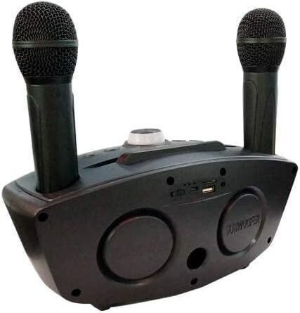 Karaoke Speaker with Wireless Microphones and Lighting Effects SD-306S Black