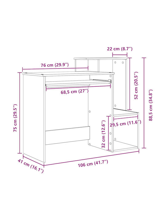 Παιδικό Γραφείο Μαύρη Δρυς 106x41x88.5cm