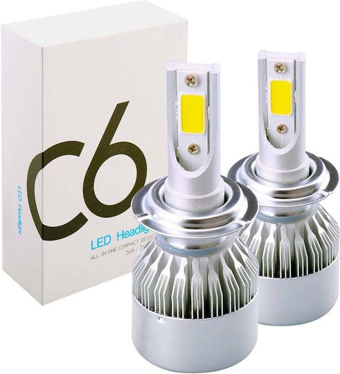 Set 2 LED Крушки за Автомобил H7 36W 3800 Лумена 6000K Flexzon